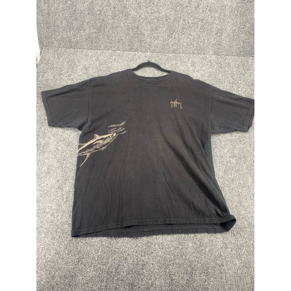 Guy Harvey Tuna Fish Graphic T-Shirt Mens XL Black Short Sleeve Fishing Tee